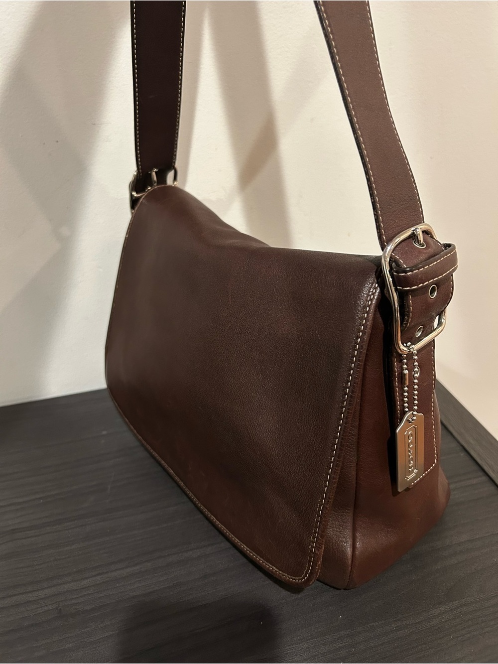 Coach Vintage Legacy dark brown Leather Flap Crossbody Style #9332